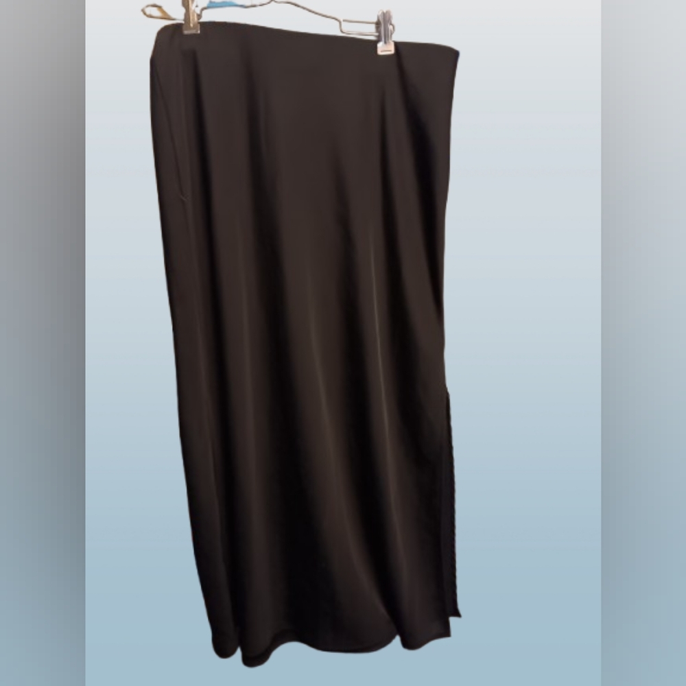 Black Midi A-Line Skirt for Work
